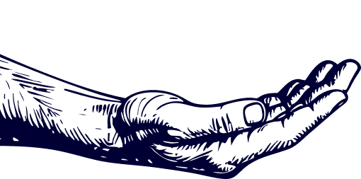 Hand holding logo